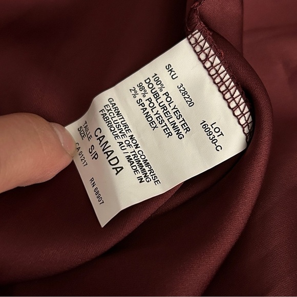 Le Chateau Abstract Burgundy and Orange Midi Dress - Picture 9 of 9